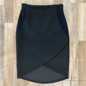 🌟 JULIENNE Black Fitted Pencil Skirt Dotted